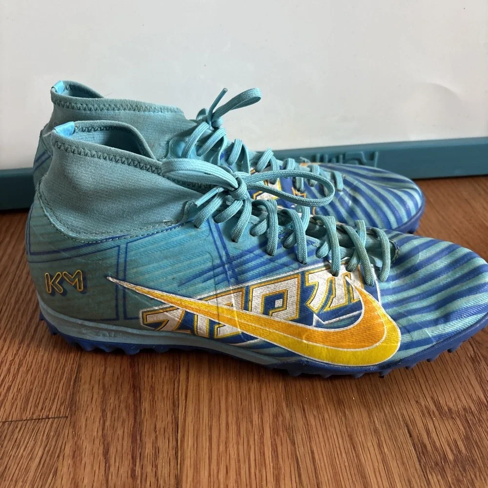 Nike Mercurial Superfly 9 Academy TF Mens Size 8 Blue Yellow Spike Soccer Shoes